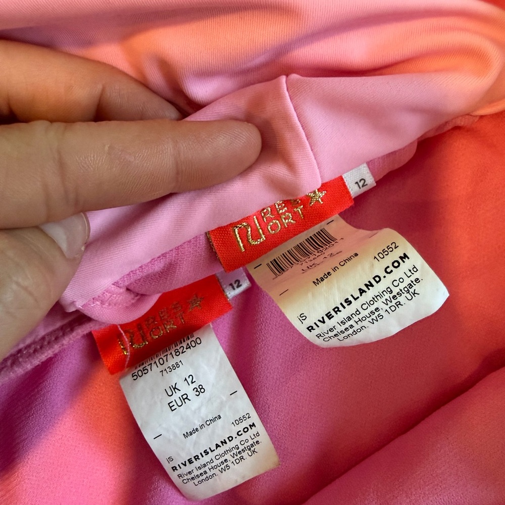 Women’s Resort River Island Pink Ruffle Bikini Set - Picture 2 of 2